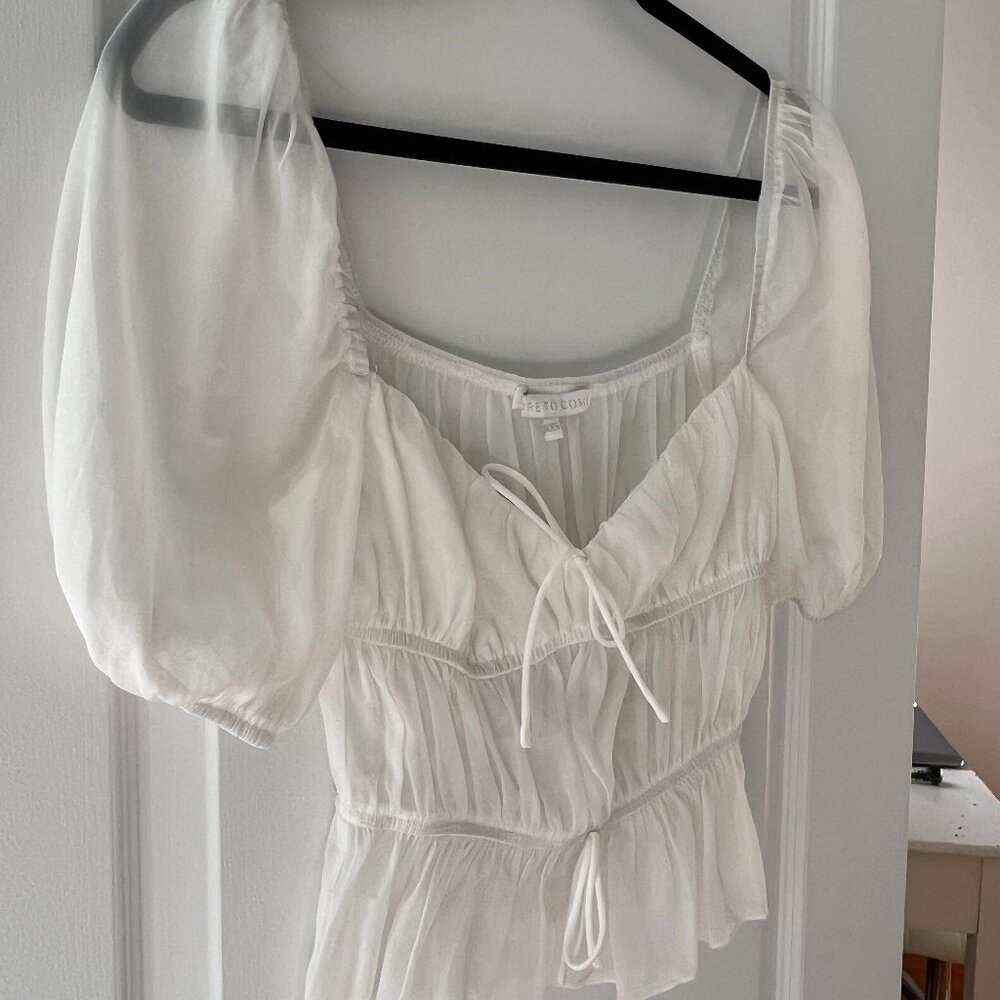 White Sheer Top in the "Olivera" style (MORE TO COME)